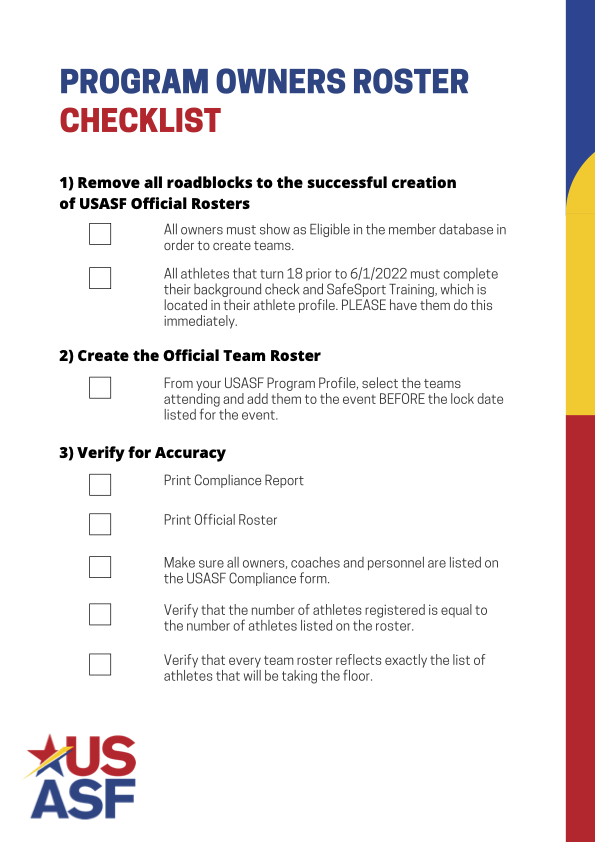Roster Checklist